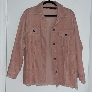 Pink Corduroy Zara Shirt Jacket